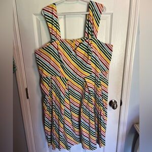 Collectif Modcloth Rainbow Striped retro pinup Dress